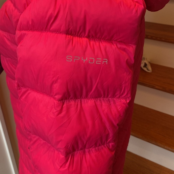 Spyder Hot Pink Purple Lined Girls Puffer Long Synthetic Down Jacket Lg 14/16 - Picture 6 of 15